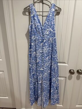 Jessica Simpson Blue and White Floral Midi Dress
